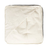 REDEARTH Tufted Cube Pouf Ottoman with Filler Melange Delight Gray With Filler