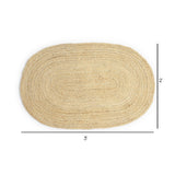 REDEARTH Braided Jute Area Rug 2' x 3' (Oval)