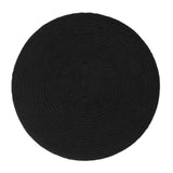 REDEARTH Jute Braided Pouf Ottoman Cylindrical Color Blocked Black Natural -Two Pack
