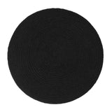 REDEARTH Cylindrical Pouf Ottoman - Braided Pouffe Accent Sitting Round Footrest for Living Room, Bedroom, Nursery, kidsroom, Patio ; 70% Cotton 30% Jute, Set Of 2 (14.5x14.5x16; Black Natural)