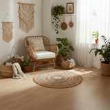 REDEARTH Braided Jute Area Rug 3' (Circular)