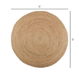 REDEARTH Round Area Rug - Hand Woven Braided 100% Natural Jute - Artisan Made Reversible Boho Jute Rugs for Bedroom - Kitchen - Living Room - Farmhouse - Aesthetic Home Decor (8' Feet - Natural)