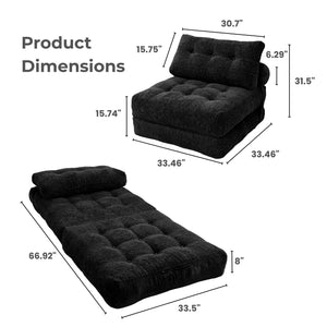 REDEARTH Boneless Folding Sofa Bed — Cielo Chenille Black