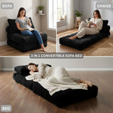 REDEARTH Boneless Folding Sofa Bed — Cielo Chenille Black