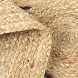 · REDEARTH · Round Area Rug - 6 Feet Braided Scalloped Abaca Embrace Natural Jute Rug- Artisan Made Boho Jute Patterned Rugs for Bedroom, Kitchen, Living Room, Farmhouse, Handmade Vintage Décor