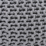 REDEARTH Hand Knitted Cable Pouf Ottoman Circular Gray