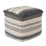 REDEARTH Tufted Cube Pouf Ottoman with Filler Precis Descant Gray With Filler