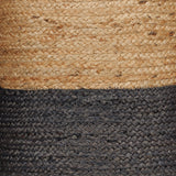 REDEARTH Jute Braided Pouf Ottoman Natural Gray Cylinder