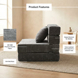 REDEARTH Boneless Floor Sofa Bed — Ember Chenille Dark Gray
