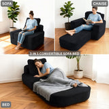 REDEARTH Boneless Floor Sofa Bed — Lumen Velvet Black