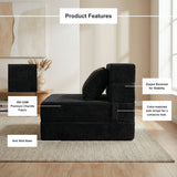 REDEARTH Boneless Floor Sofa Bed — Ember Chenille Black