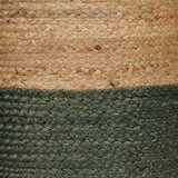 REDEARTH Jute Braided Pouf Ottoman Natural Olive Cylinder