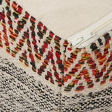 REDEARTH Tufted Cube Pouf Ottoman with Filler Motley Bohemia Multi With Filler