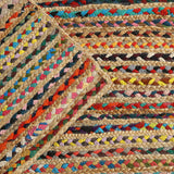 · REDEARTH · Jute Cotton Chindi Area Rug - 4'x6' Rectangular Rug, Handwoven, Non-Shedding, Soft & Durable – Multi Tones for Home Décor in Living Room, Dining Room, Bedroom, Set of 2