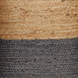REDEARTH Jute Braided Pouf Ottoman Natural Gray Cylinder - Two Pack