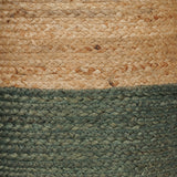 REDEARTH Jute Braided Pouf Ottoman Natural Olive Cylinder - Two Pack