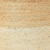 REDEARTH Jute Braided Pouf Ottoman Cylinder Half & Half Natural Ivory