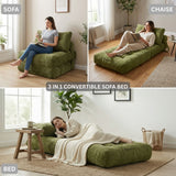 REDEARTH Boneless Folding Sofa Bed — Cielo Chenille Olive