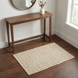 · REDEARTH · Jute Cotton Area Rug - 2'x3' Rectangular Rug, Sustainable Handwoven, Non-Shedding, Soft & Durable – Reversible, Neutral Tones for Home Décor in Living Room, Dining Room, Bedroom