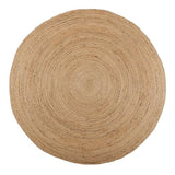 REDEARTH Round Area Rug - Hand Woven Braided 100% Natural Jute - Artisan Made Reversible Boho Jute Rugs for Bedroom - Kitchen - Living Room - Farmhouse - Aesthetic Home Decor (8' Feet - Natural)