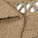 · REDEARTH · Round Area Rug - 8 Feet Braided Scalloped Earthy Trails Jute Rug- Artisan Made Boho Jute Patterned Rugs for Bedroom, Kitchen, Living Room, Farmhouse, Aesthetic, Handmade Vintage Decor