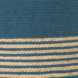 REDEARTH Cylindrical Pouf Foot Stool Ottoman - Jute Braided Pouffe Poof Accent Sitting Footrest for Living Room, Bedroom, Nursery, Patio, Lounge & Other Rooms (Teal Natural , 18"x18"x14") Set of 2
