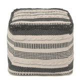 REDEARTH Tufted Cube Pouf Ottoman with Filler Precis Descant Gray With Filler