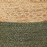 REDEARTH Jute Braided Pouf Ottoman Cylinder Half & Half Natural Olive
