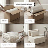 REDEARTH Boneless Floor Sofa Bed — Ember Chenille Cream