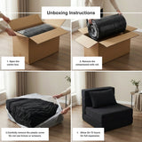 REDEARTH Boneless Floor Sofa Bed — Ember Chenille Black