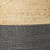 REDEARTH Cylindrical Pouf Foot Stool Ottoman - Jute Braided Pouffe Poof Accent Sitting Footrest for Living Room, Bedroom, Nursery, Patio, Lounge & Other Rooms (Natural Gray, 18"x18"x14") Set of 2