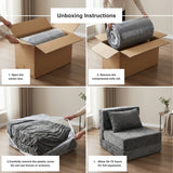 REDEARTH Boneless Floor Sofa Bed — Ember Chenille Dark Gray