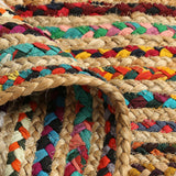 · REDEARTH · Jute Cotton Chindi Area Rug - 2'x3' Rectangular Rug, Handwoven, Non-Shedding, Soft & Durable – Multi Tones for Home Décor in Living Room, Dining Room, Bedroom