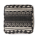 REDEARTH Tufted Cube Pouf Ottoman with Filler Ziggurat Obsession Black With Filler