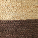 REDEARTH Jute Braided Pouf Ottoman Cylinder Half & Half Natural Acorn
