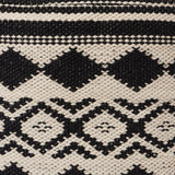 REDEARTH Tufted Cube Pouf Ottoman with Filler Linear Diamond Black With Filler