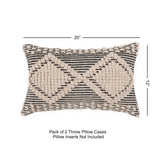 REDEARTH Tufted Boho Throw Pillow Covers Diamond Medley Black