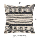 REDEARTH Tufted Boho Throw Pillow Covers Chevron Gage Dark Gray