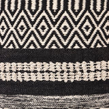 REDEARTH Tufted Cube Pouf Ottoman with Filler Char Delineate Black With Filler