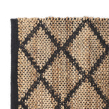 · REDEARTH · Jute Cotton Area Rug, Sustainable Handwoven, Non-Shedding, Soft & Durable – Reversible, Neutral Tones for Home Décor in Living Room, Dining, Bedroom (Sierra Loom Black, 2'x6'), Set of 2