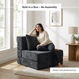REDEARTH Boneless Floor Sofa Bed — Ember Chenille Black