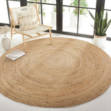 REDEARTH Round Area Rug - Hand Woven Braided 100% Natural Jute - Artisan Made Reversible Boho Jute Rugs for Bedroom - Kitchen - Living Room - Farmhouse - Aesthetic Home Decor (6' Feet - Natural)