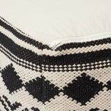 REDEARTH UNSTUFFED Pouf Ottoman Cover Textured Storage Cube Bean Bag Pouffe Footrest for Living Room, Bedroom, Nursery, Kidsroom; 100% Cotton(18"X18"X18", Linear Diamonds Black)