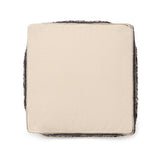 REDEARTH Tufted Cube Pouf Ottoman with Filler Black Jasper With Filler