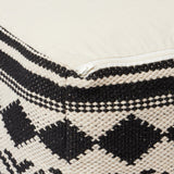 REDEARTH Tufted Cube Pouf Ottoman with Filler Linear Diamond Black With Filler