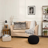 REDEARTH Tufted Boho Throw Pillow Covers Mosaic Trellis Black