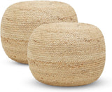 REDEARTH Poufs & Ottomans Circular Jute Natural – Two Pack-S4