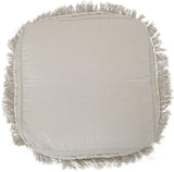REDEARTH Tufted Cube Pouf Ottoman with Filler Tufted Pouf Constructed Frill Natural With Filler