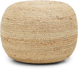 REDEARTH Jute Braided Pouf Ottoman Circular Jute Natural – Two Pack