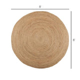 · REDEARTH · Round Area Rug - 8 Feet Braided Natural Jute Rug- Artisan Made Reversible Boho Jute Rugs for Bedroom - Kitchen - Living Room - Farmhouse - Home Decor - Handmade Rustic Vintage Decor